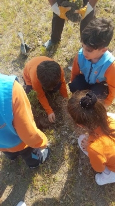 OKULUMUZUN BAHÇESİ FİDANLARLA HAYAT BULUYOR