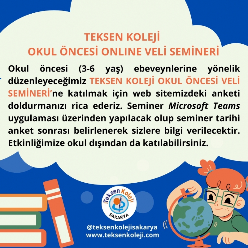 TEKSEN KOLEJİ OKUL ÖNCESİ ONLINE VELİ SEMİNERİ